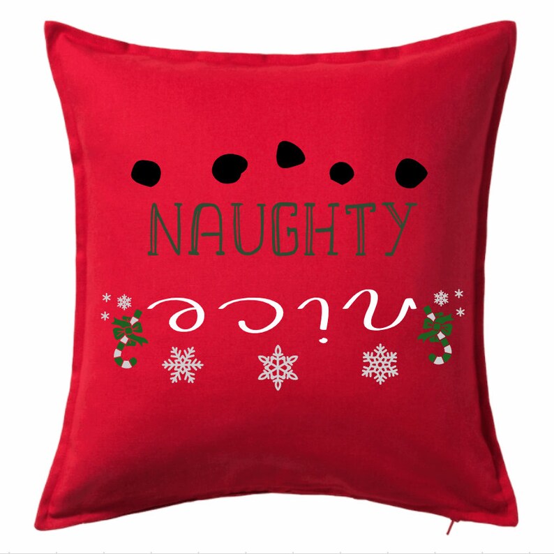 Christmas Pillow and Insert, Naughty or Nice, Naughty List, Nice List, Christmas Naughty and ...