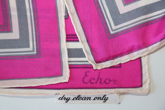 Authentic 70s Echo designer silk twill scarf vint… - image 3