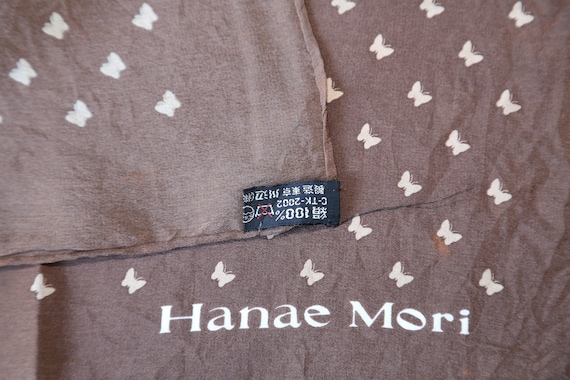 Authentic Hanae Mori designer Butterfly silk scar… - image 3