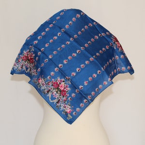 Authentic Anna Sui designer cotton scarf neckerchief vintage blue