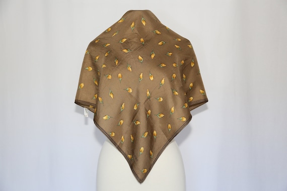 Authentic YUKI TORII designer silk twill scarf floral… - Gem