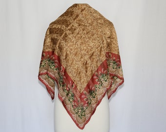 Authentic Luciano Soprani Luxury designer silk scarf vintage floral square gift