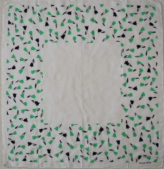 Authentic Hanae Mori designer silk scarf vintage - image 2