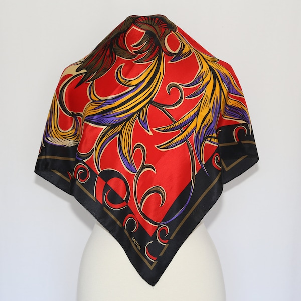 Authentic 70s OROTON! Australian jacquard silk scarf luxury designer vintage