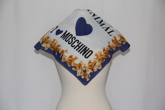 Authentic MOSCHINO designer cotton scarf handkerc… - image 1