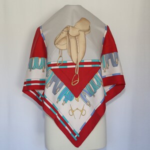 Authentic ERRE Made in Italy designer silk twill scarf vintage