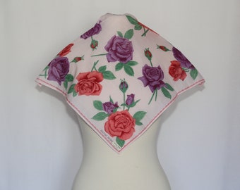 Authentic NWT Hanae Mori designer cotton scarf neckerchief vintage floral