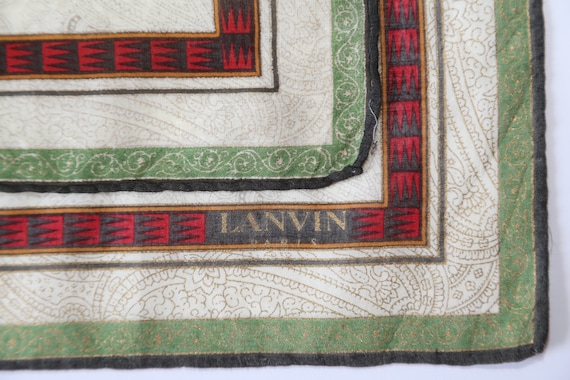 Authentic Lanvin Paris hand rolled cotton scarf b… - image 3