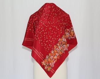 Authentic Pierre Cardin designer silk scarf vintage floral