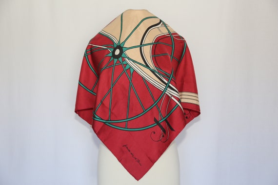 Foulard Vintage Le Duc Paris - Soie 100%, Imprimé Animal, Fait Main En Italie