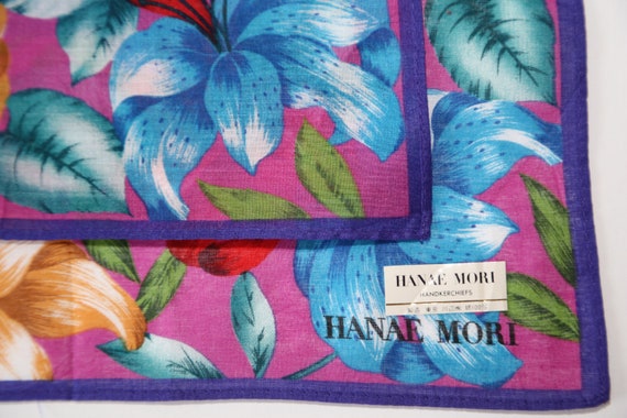 Authentic NWT Hanae Mori designer cotton scarf ne… - image 4