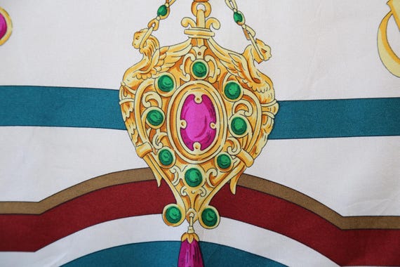 Authentic LANCEL Paris designer silk twill scarf … - image 5