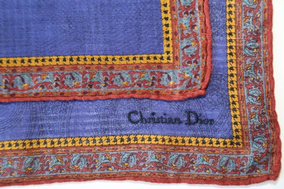 Authentic 80s Christian Dior Hand Rolled cotton s… - image 3