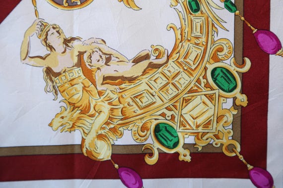 Authentic LANCEL Paris designer silk twill scarf … - image 7