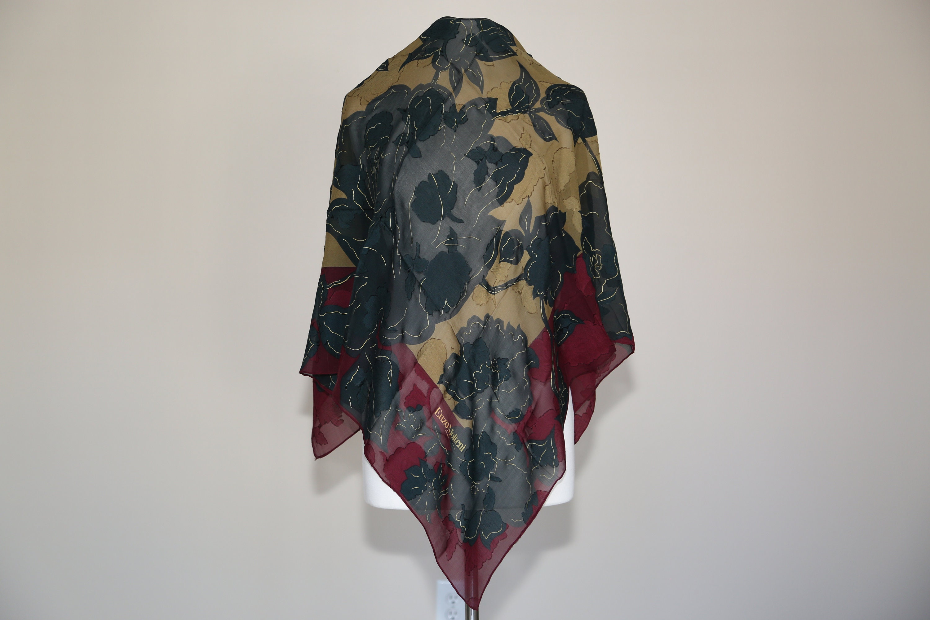 Authentic Large Enzo Molteni ITALY luxury designer silk scarf | Etsy