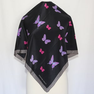 Authentic Hanae Mori designer Butterfly silk scarf vintage Like New image 1