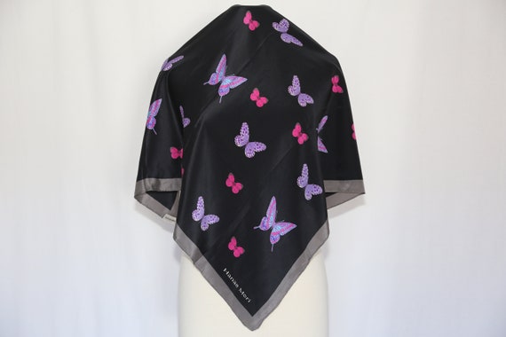 Authentic Hanae Mori designer Butterfly silk scar… - image 1