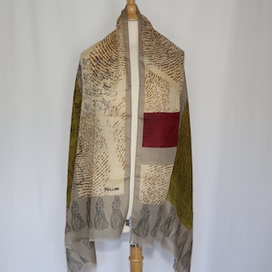 Authentic POLLINI Made in Italy CASHMERE silk wool blend scarf shawl vintage oblong rectangular