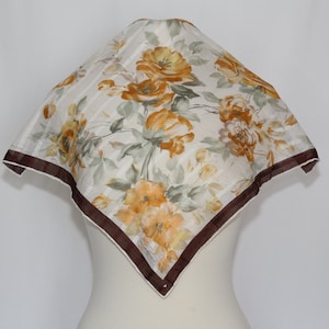 Authentic YvesSaintLaurent hand rolled cotton scarf neckerchief vintage floral