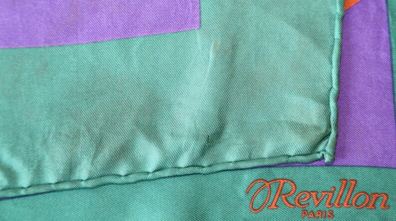 Authentic 70s Revillon PARIS silk twill scarf luxury designer vintage square image 3