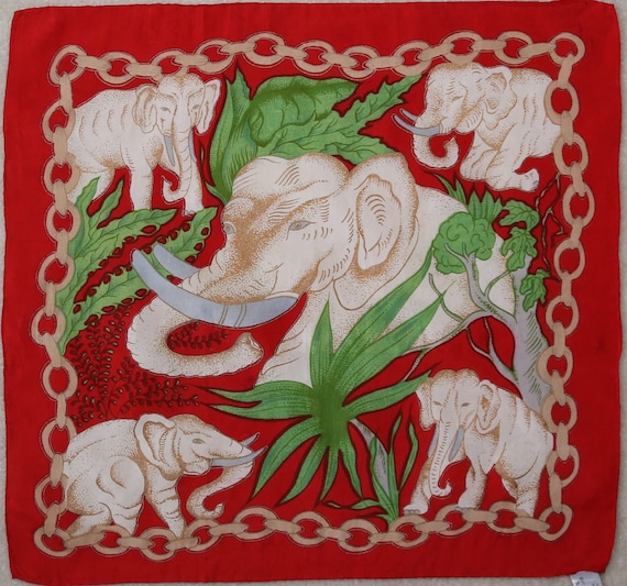 Authentic Made in Thailand Elephant small silk sc… - image 1