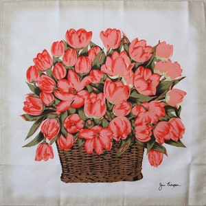 Rare! Authentic Jim Thompson small silk scarf vintage floral Wall Art!