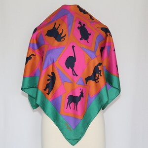 Authentic 70s Revillon PARIS silk twill scarf luxury designer vintage square image 1