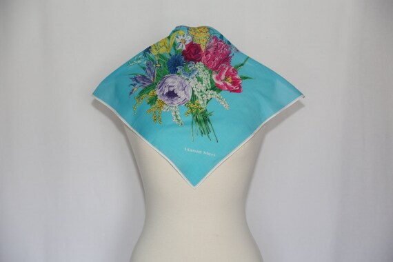 Authentic NWT Hanae Mori designer cotton scarf ne… - image 1