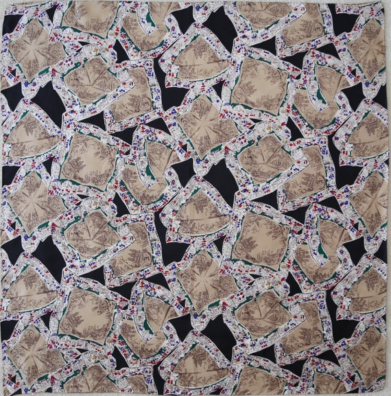 SCARF VINTAGE AUTHENTIC DENMARK KOARE ABSTRACT GEOMETRIC ART