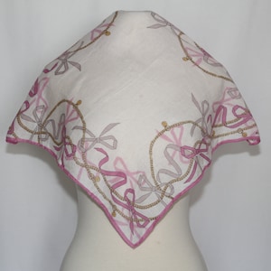 Authentic GIVENCHY hand rolled cotton scarf handkerchief vintage pink