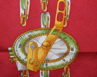 Authentic 80s Made in Italy vintage silk twill scarf Nautical