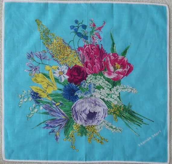 Authentic NWT Hanae Mori designer cotton scarf ne… - image 2
