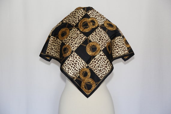 Authentic Carlos Falchi designer cotton scarf nec… - image 1