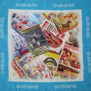 Rare Authentic QUIS QUIS Italian small silk scarf neckerchief CIRCUS gift
