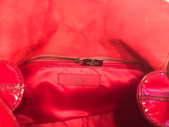 Rare! Authentic 80s Valentino Italian Red Patent Leather Bag With