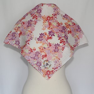 Authentic Anna Sui designer cotton scarf neckerchief vintage floral pink