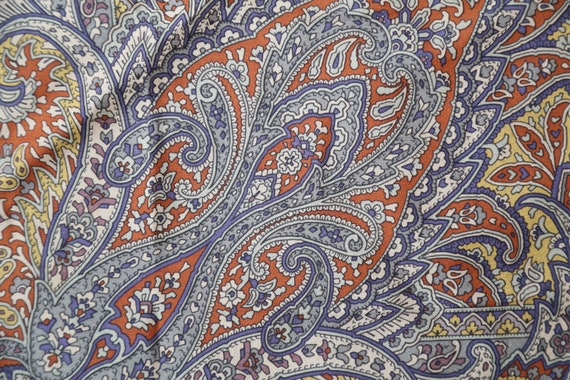 Authentic Made in Korea Large silk scarf Paisley … - image 5