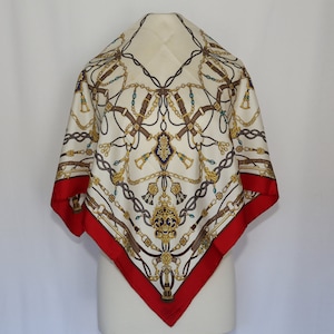 Authentic Felix Buhler designer silk twill scarf vintage