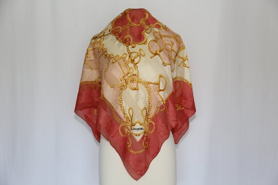 Authentic LANCEL Paris designer silk scarf vintag… - image 1