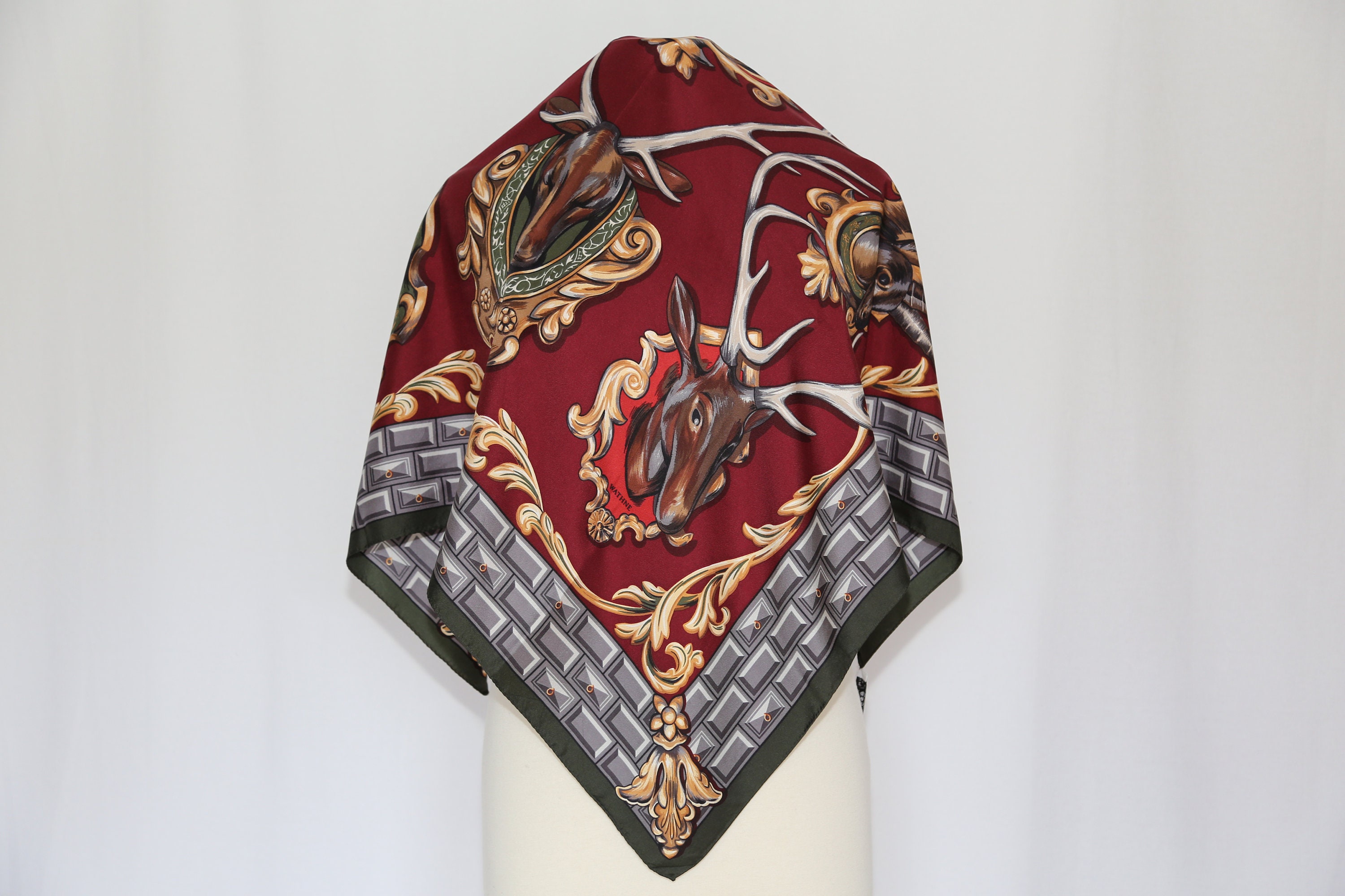 Authentic WATHNE Made in Italy Designer Silk Twill Scarf - Etsy