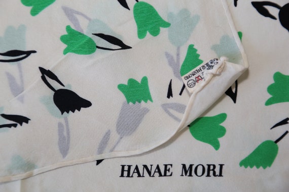 Authentic Hanae Mori designer silk scarf vintage - image 3