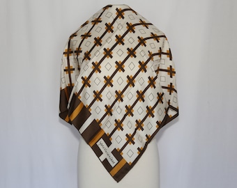 Authentic Yves Vacarisas designer silk twill scarf vintage square