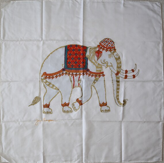 Authentic Jim Thompson Elephant Thai silk scarf vi