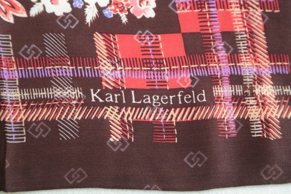 Authentic Karl Lagerfeld Luxury designer silk flo… - image 3