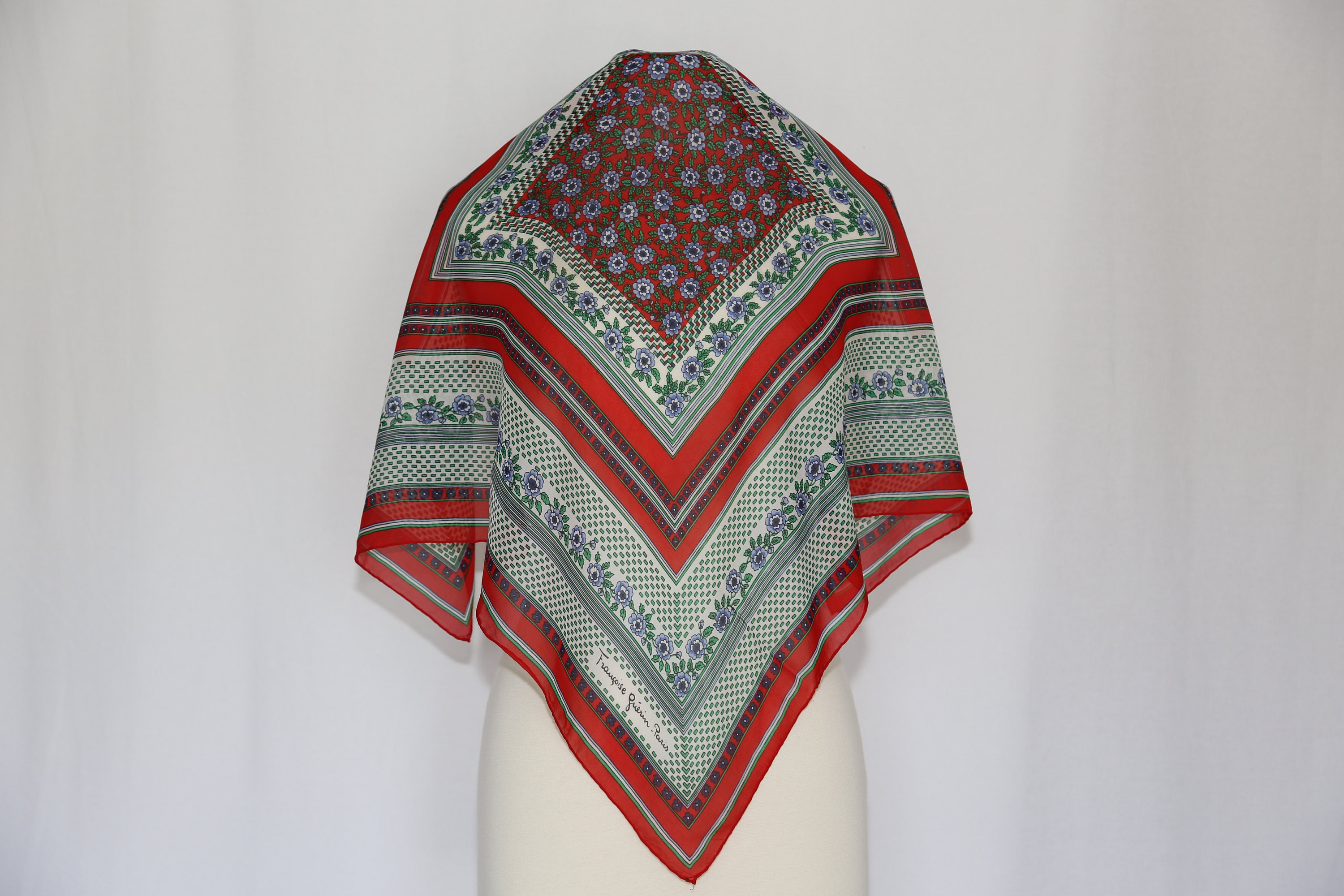 Authentic francoise Guerin Paris French designer silk scarf | Etsy