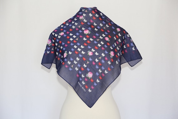 Authentic Hanae Mori Butterfly designer cotton sc… - image 1