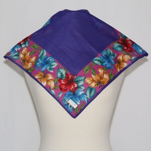 Authentic NWT Hanae Mori designer cotton scarf neckerchief vintage floral image 1