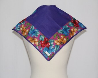 Authentic NWT Hanae Mori designer cotton scarf neckerchief vintage floral