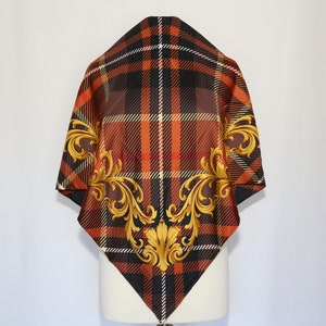 Authentic ERRE luxurious silk twill scarf designer vintage near mint