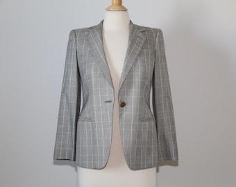 Authentic vintage GIORGIO ARMANI made in Italy silk wool blend blazer gray Very Soft Size 36